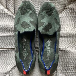 Rothy's Women’s Green Camouflage Shoes size 10